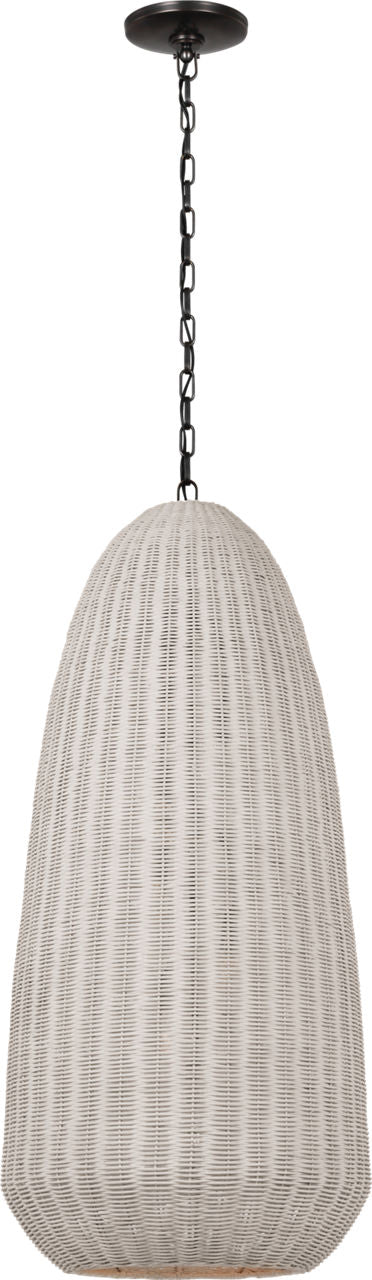 Kokomo 20" Elongated Pendant | Bronze | Chalk Wicker Shade