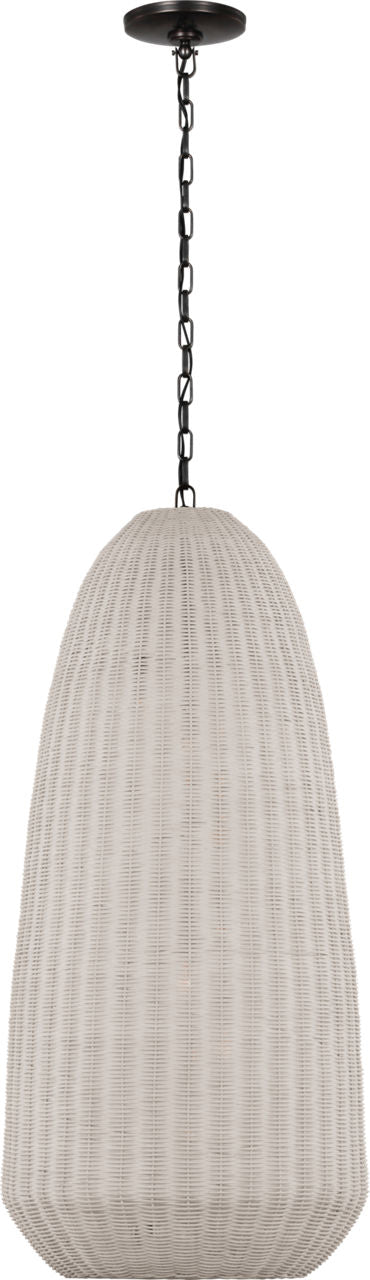 Kokomo 20" Elongated Pendant | Bronze | Chalk Wicker Shade
