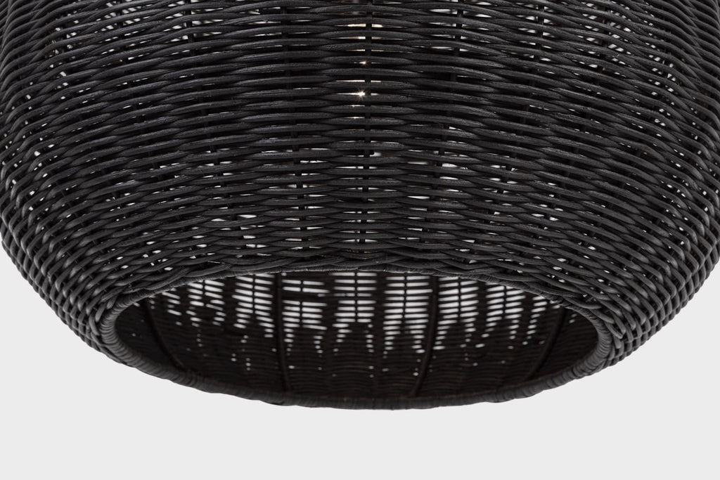 Kokomo 20" Elongated Pendant | Bronze | Charcoal Wicker Shade