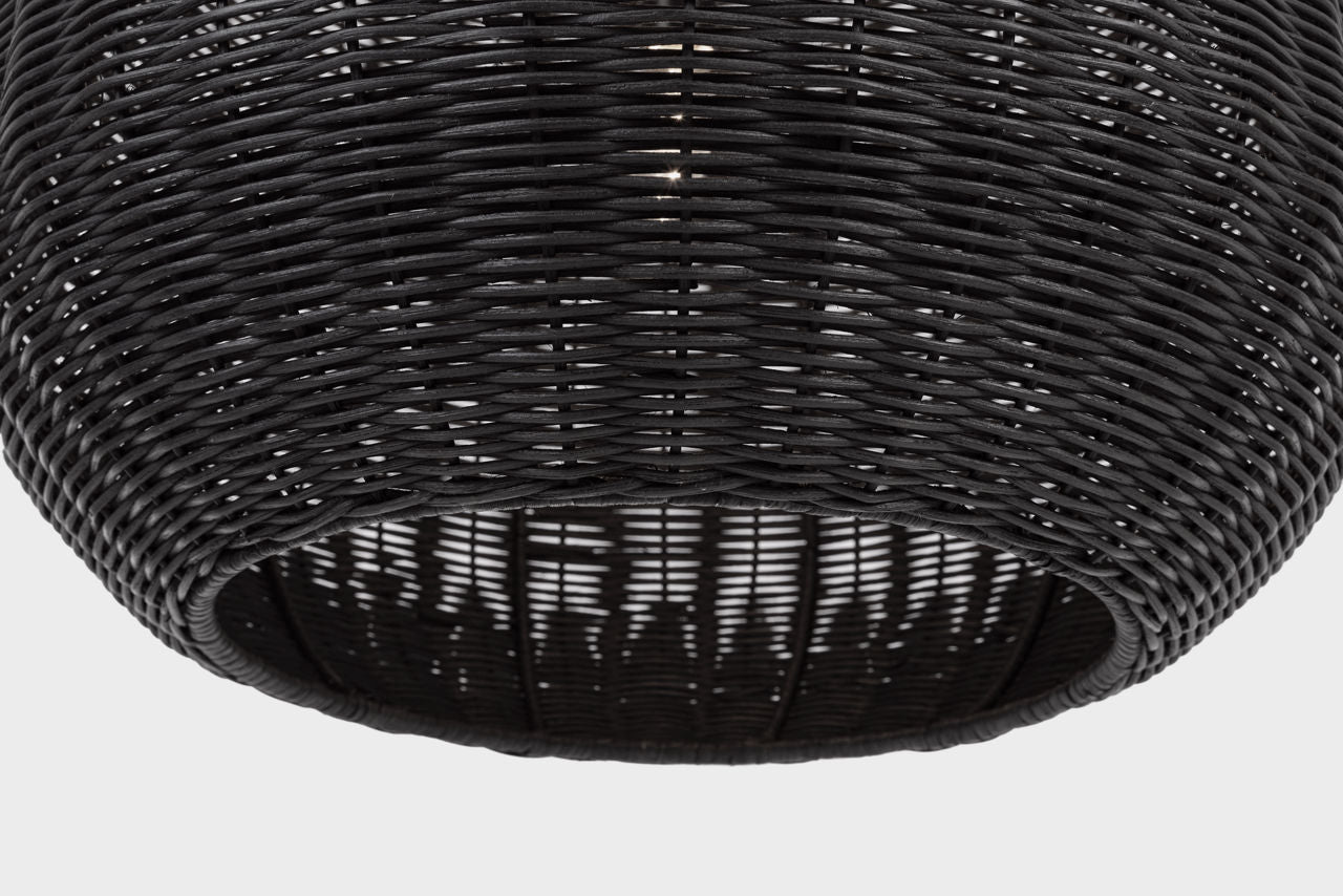 Kokomo 20" Elongated Pendant | Bronze | Charcoal Wicker Shade