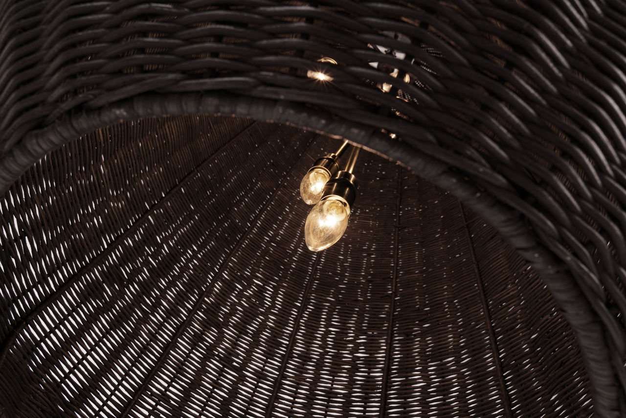 Kokomo 20" Elongated Pendant | Bronze | Charcoal Wicker Shade