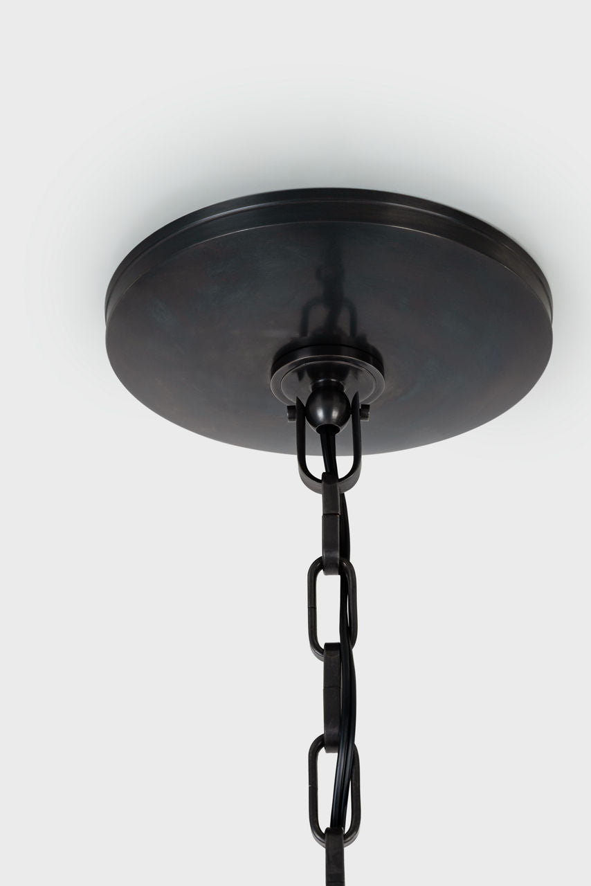 Kokomo 20" Elongated Pendant | Bronze | Charcoal Wicker Shade