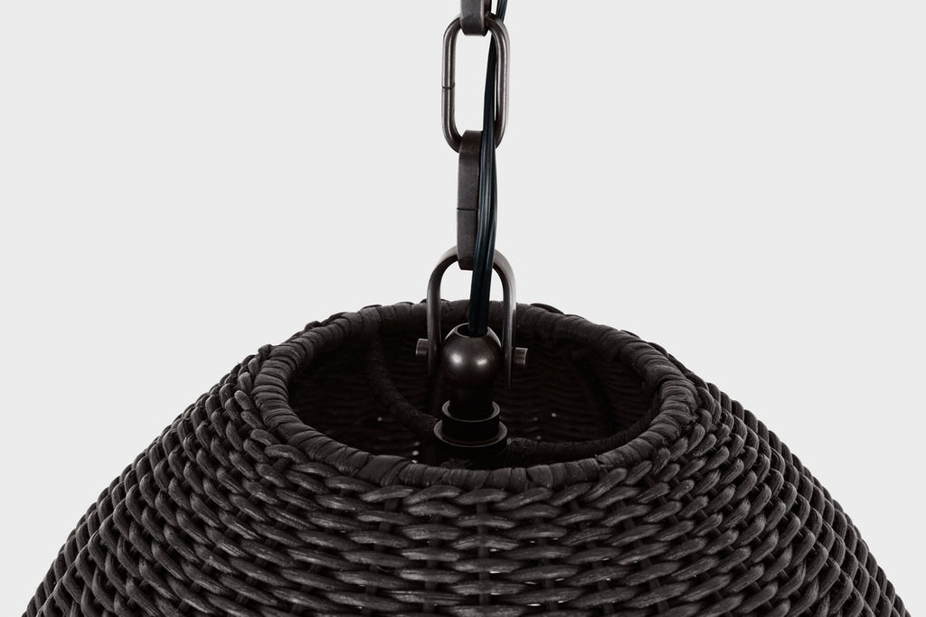 Kokomo 20" Elongated Pendant | Bronze | Charcoal Wicker Shade
