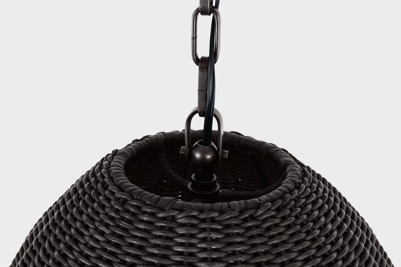 Kokomo 20" Elongated Pendant | Bronze | Charcoal Wicker Shade
