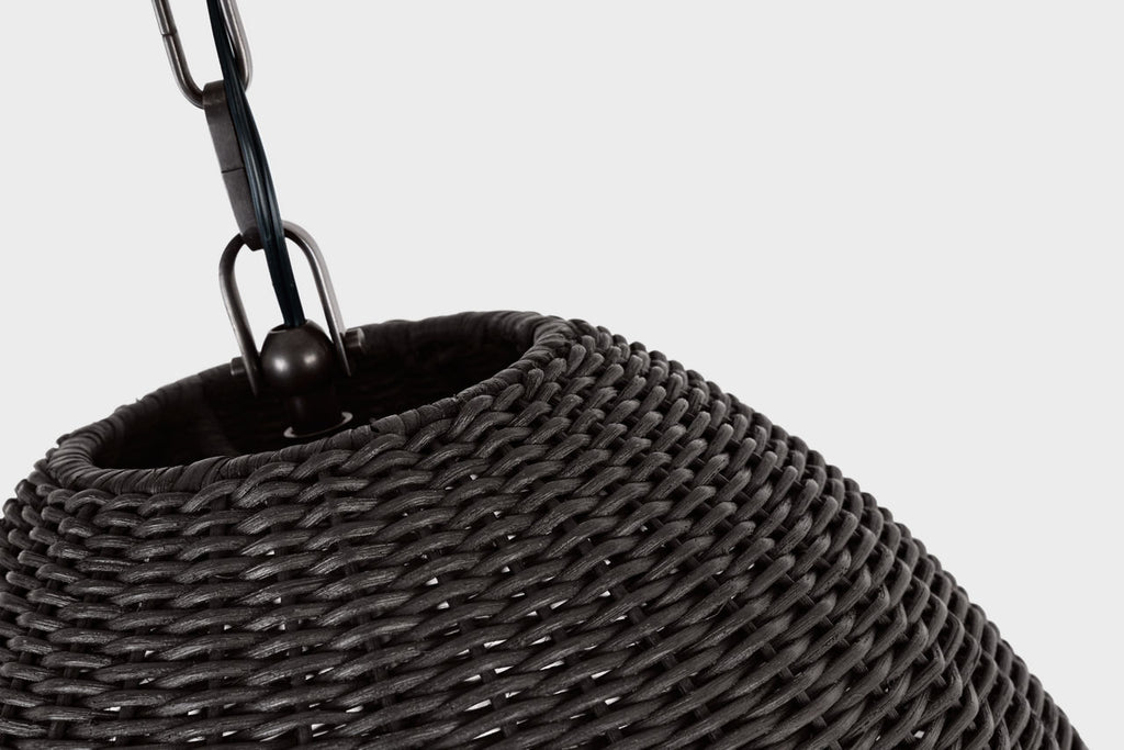 Kokomo 20" Elongated Pendant | Bronze | Charcoal Wicker Shade