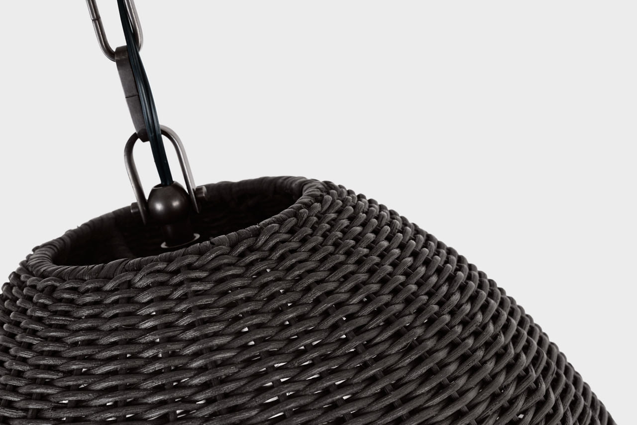 Kokomo 20" Elongated Pendant | Bronze | Charcoal Wicker Shade