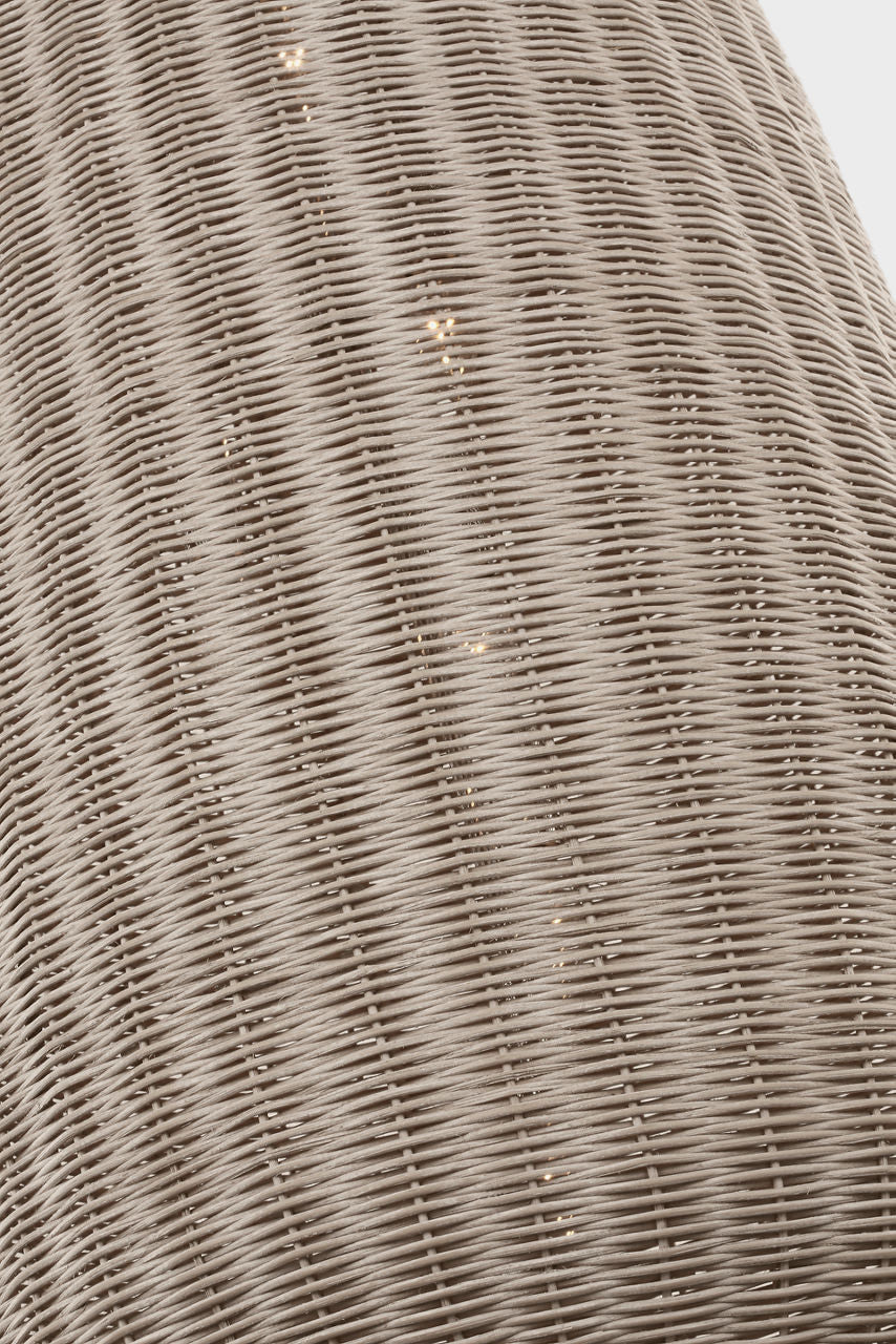 Kokomo 20" Elongated Pendant | Polished Nickel | Ash Wicker Shade