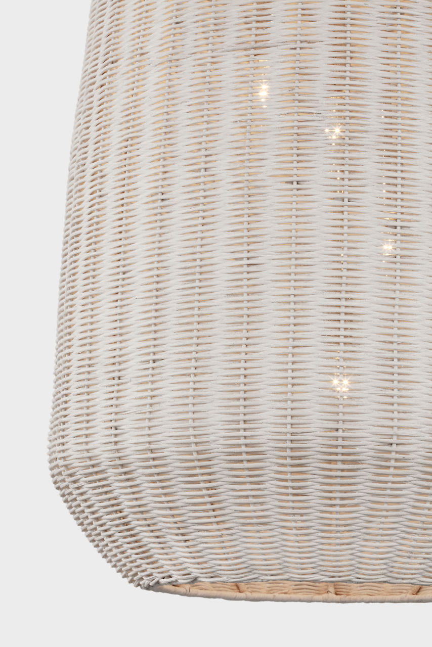 Kokomo 20" Elongated Pendant | Polished Nickel | Chalk Wicker Shade