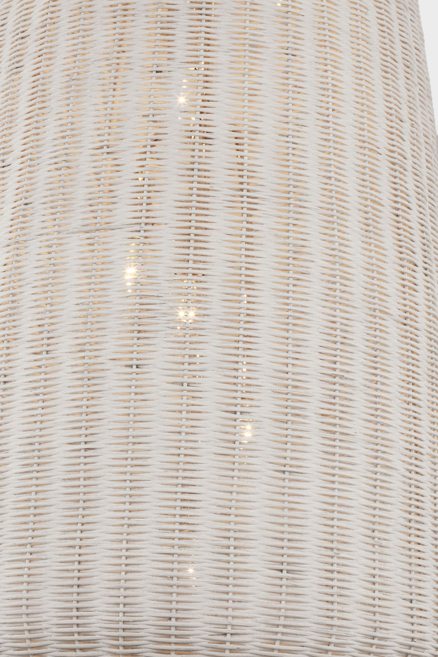 Kokomo 20" Elongated Pendant | Polished Nickel | Chalk Wicker Shade