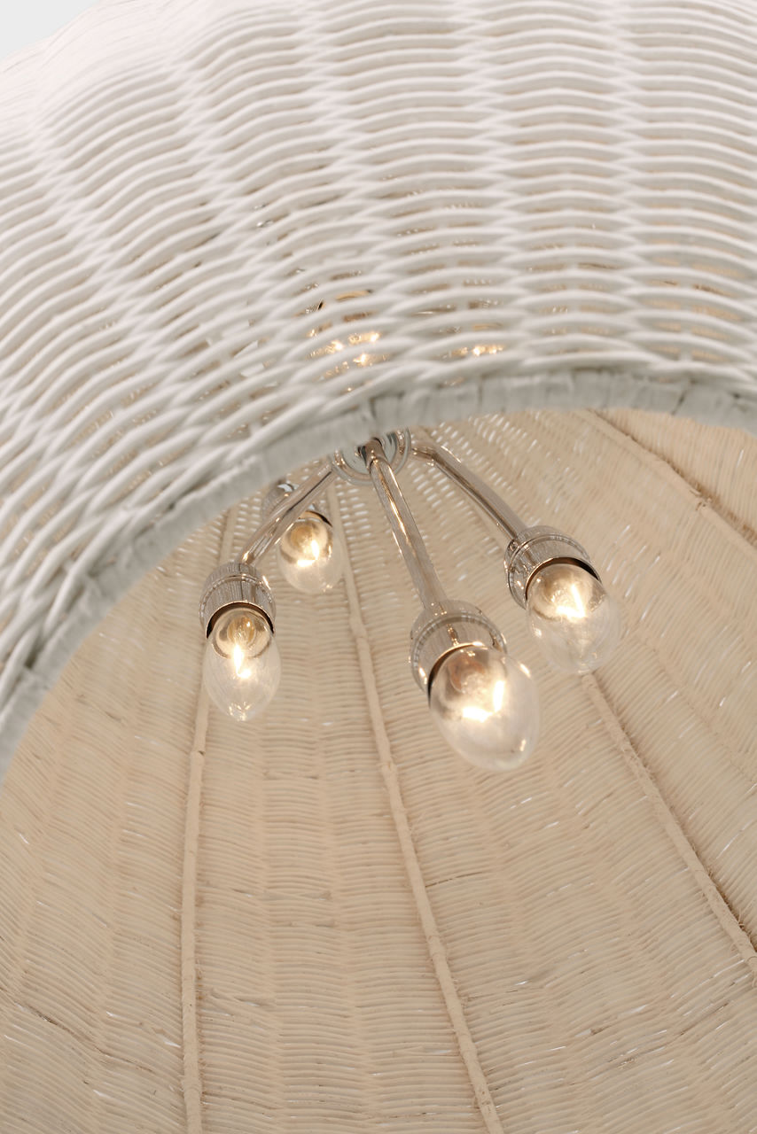 Kokomo 20" Elongated Pendant | Polished Nickel | Chalk Wicker Shade