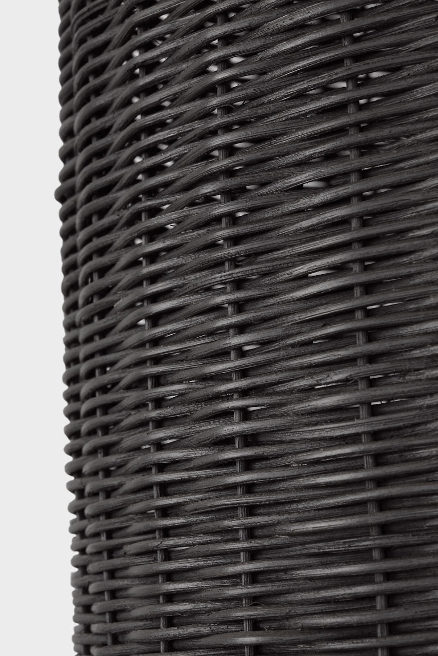 Kokomo 20" Elongated Pendant | Polished Nickel | Charcoal Wicker Shade