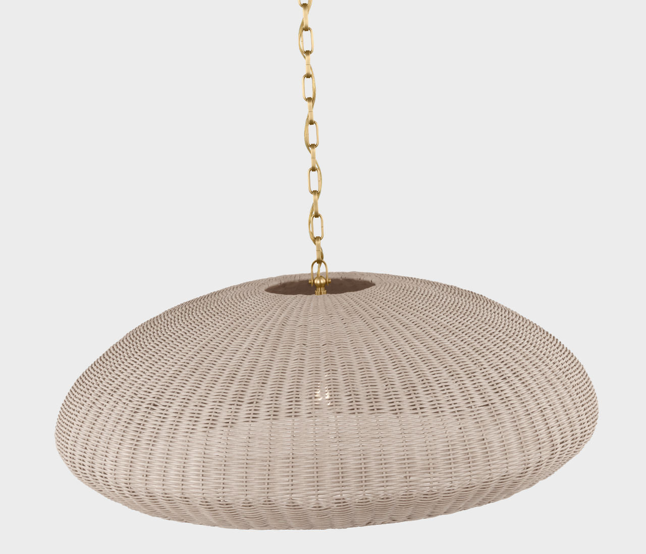 Kokomo 32" Wide Pendant | Antique-Burnished Brass | Ash Wicker Shade