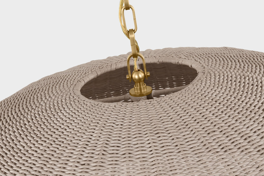 Kokomo 32" Wide Pendant | Antique-Burnished Brass | Ash Wicker Shade