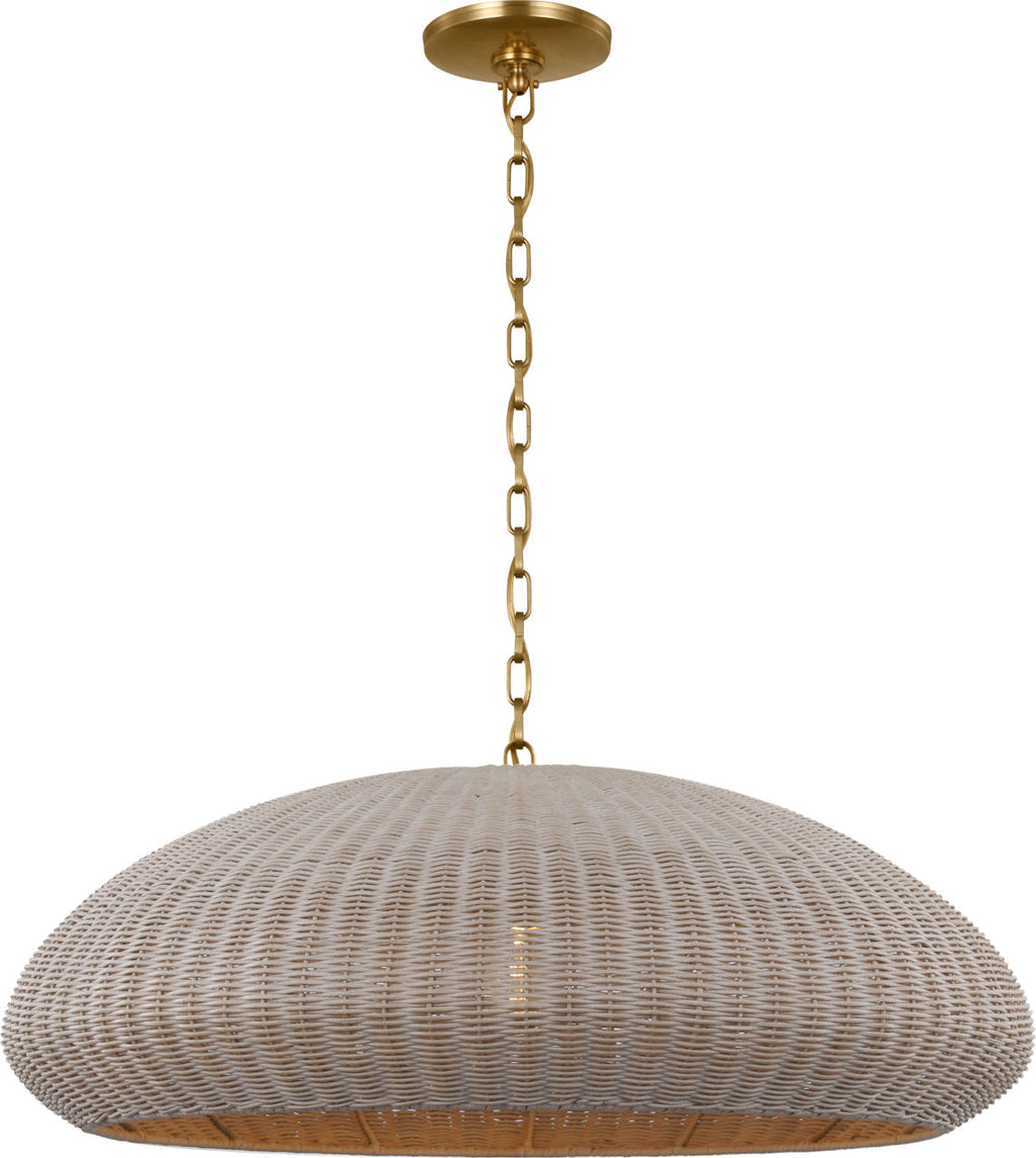 Kokomo 32" Wide Pendant | Antique-Burnished Brass | Ash Wicker Shade