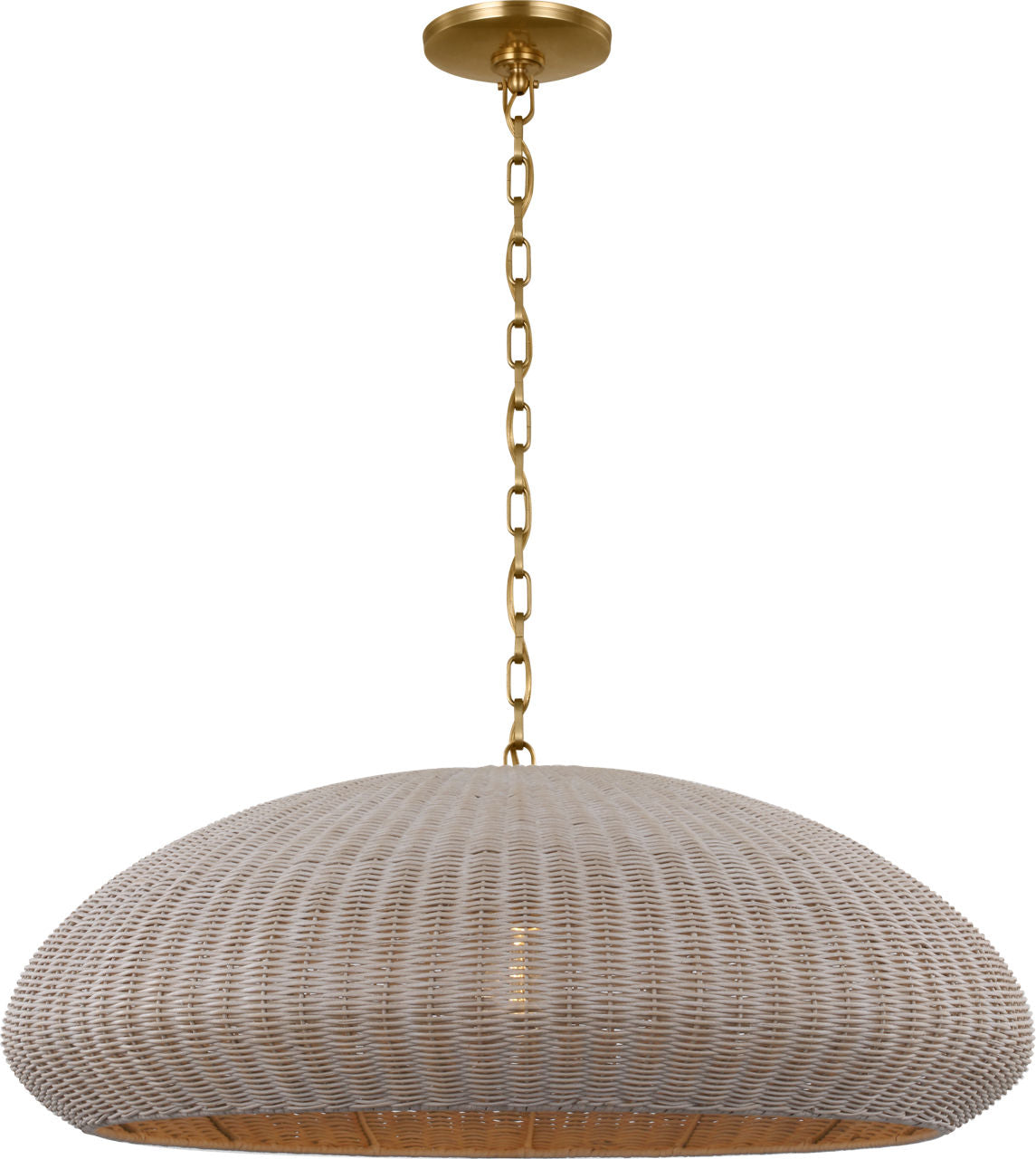 Kokomo 32" Wide Pendant | Antique-Burnished Brass | Ash Wicker Shade