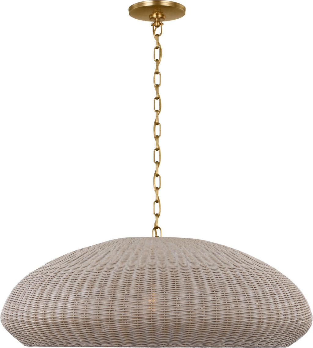 Kokomo 32" Wide Pendant | Antique-Burnished Brass | Ash Wicker Shade