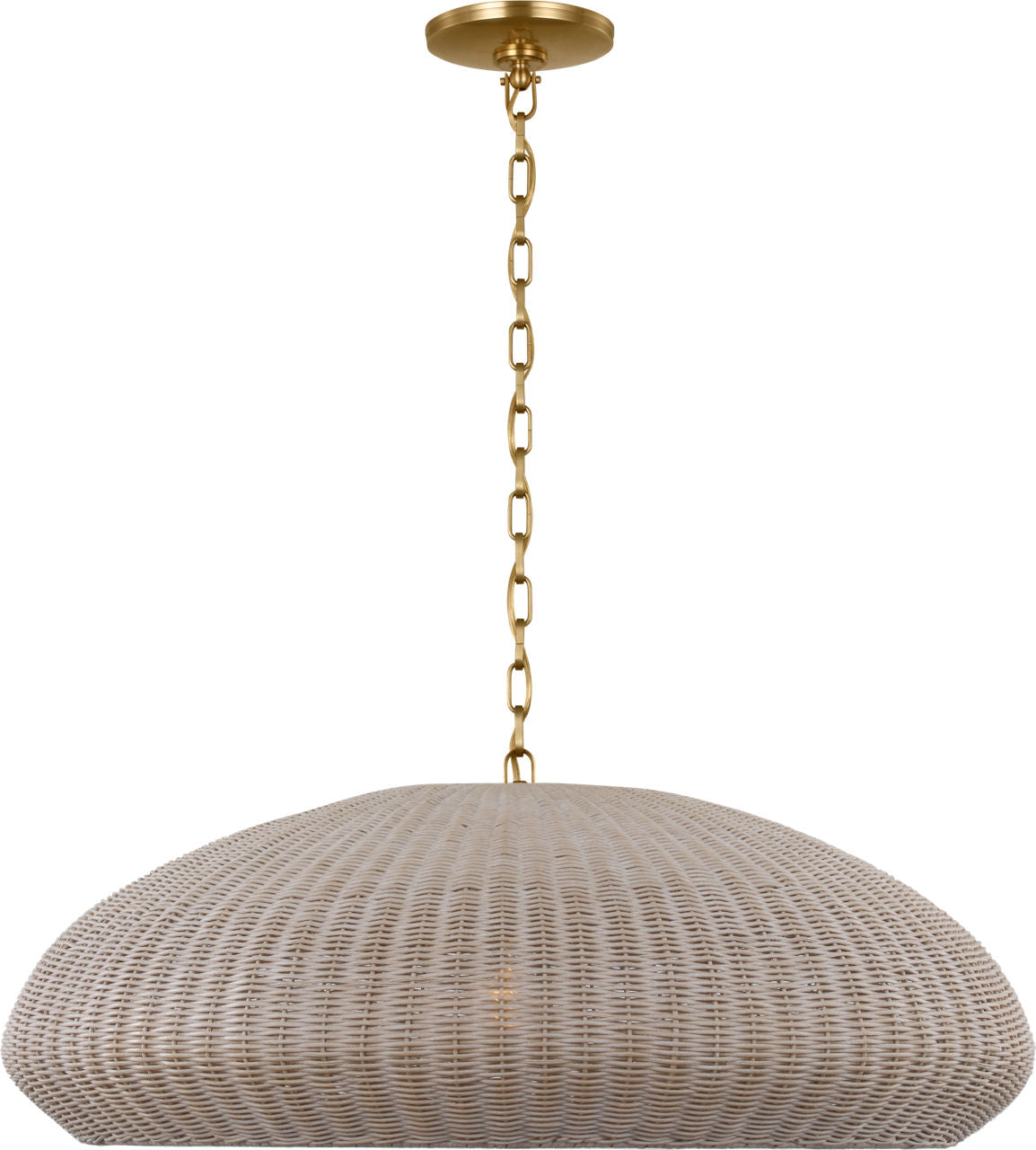 Kokomo 32" Wide Pendant | Antique-Burnished Brass | Ash Wicker Shade