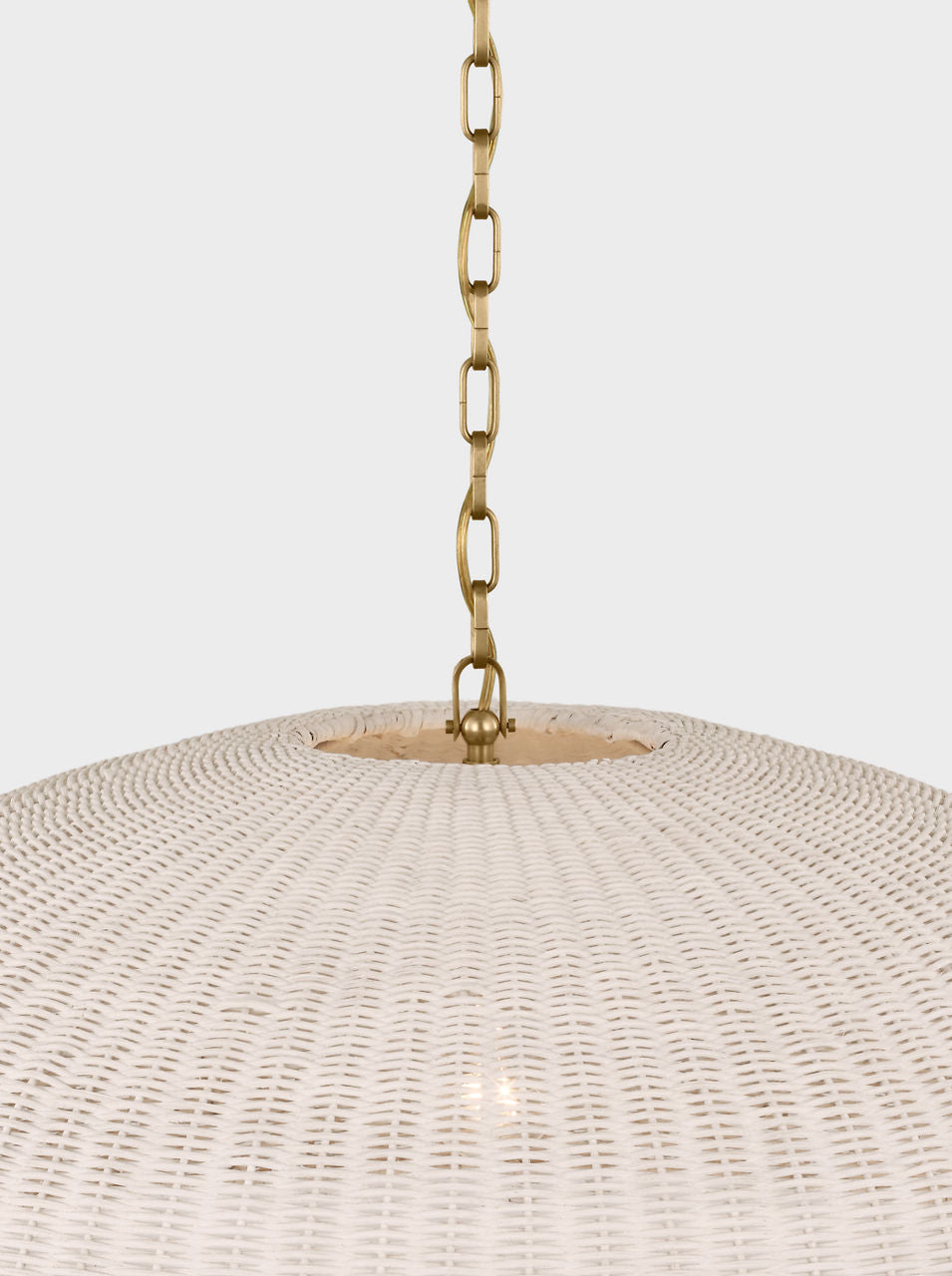 Kokomo 32" Wide Pendant | Antique-Burnished Brass | Chalk Wicker Shade