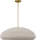 Kokomo 32" Wide Pendant | Antique-Burnished Brass | Chalk Wicker Shade
