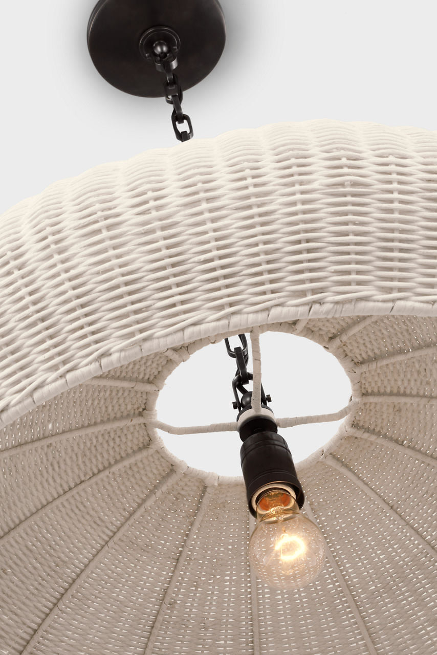 Kokomo 32" Wide Pendant | Bronze | Chalk Wicker Shade
