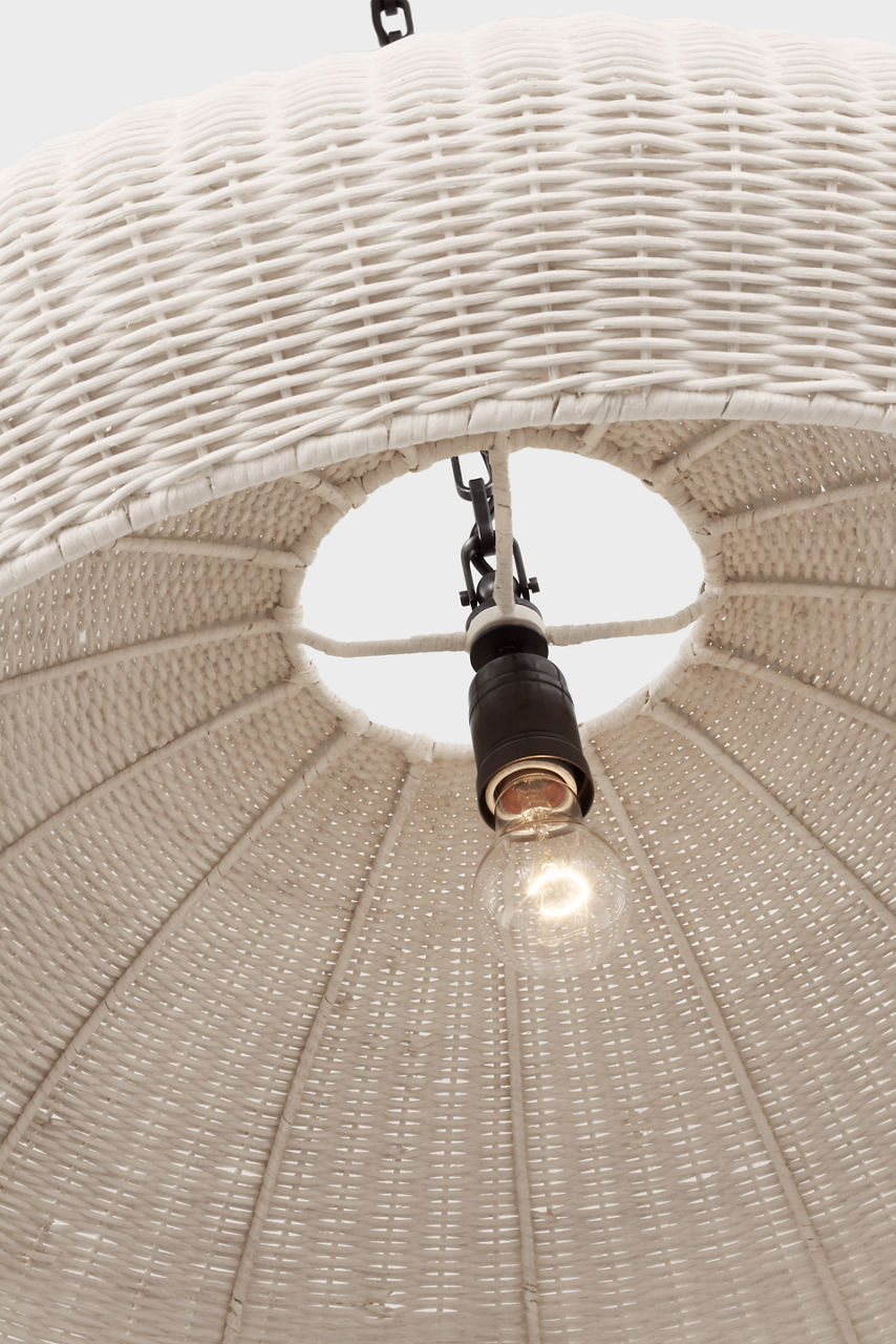 Kokomo 32" Wide Pendant | Bronze | Chalk Wicker Shade