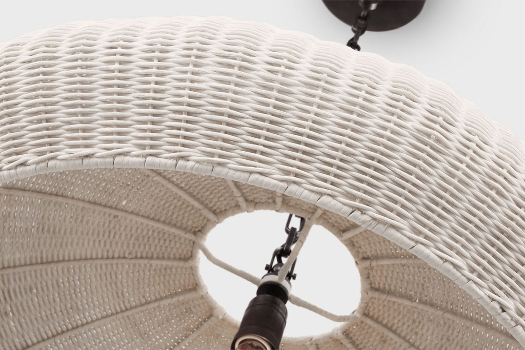 Kokomo 32" Wide Pendant | Bronze | Chalk Wicker Shade