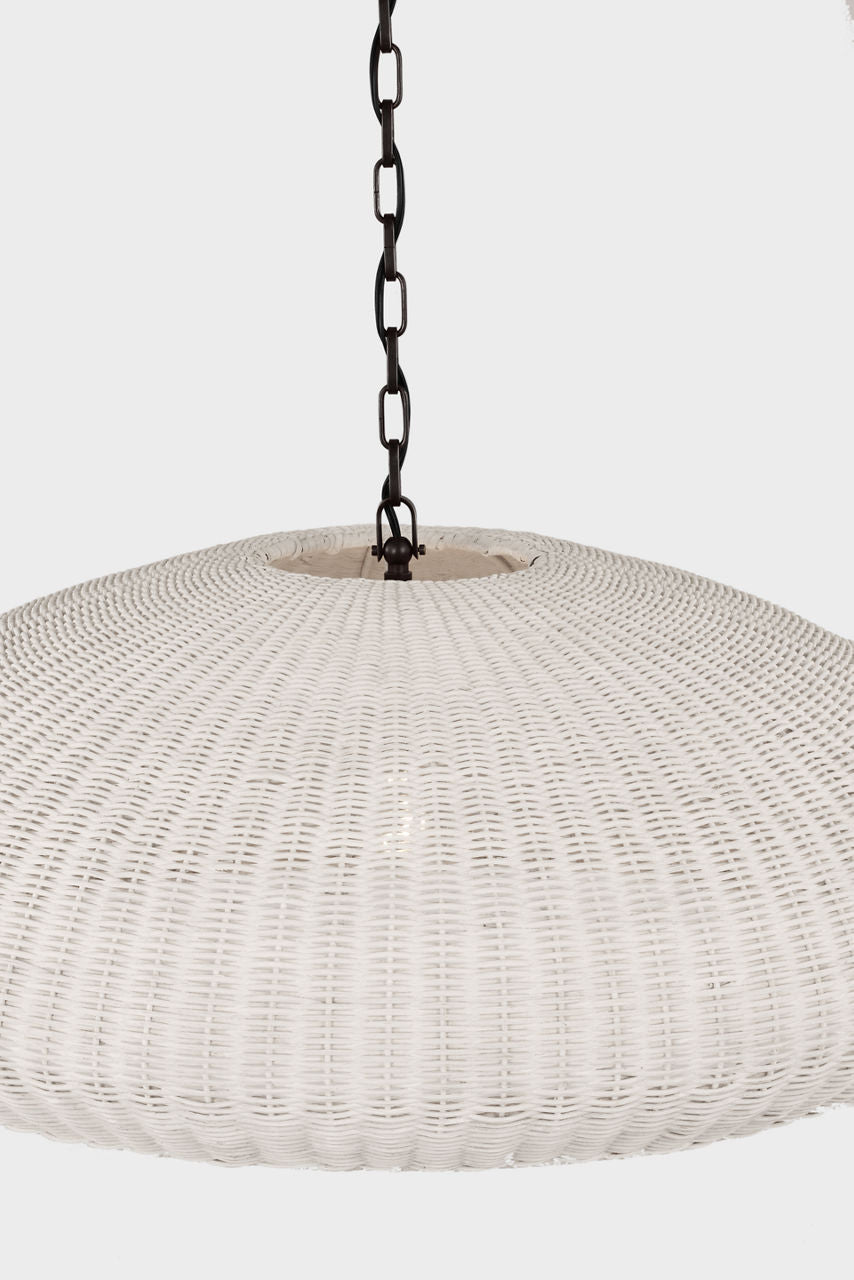 Kokomo 32" Wide Pendant | Bronze | Chalk Wicker Shade