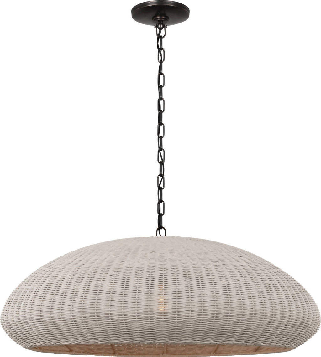 Kokomo 32" Wide Pendant | Bronze | Chalk Wicker Shade