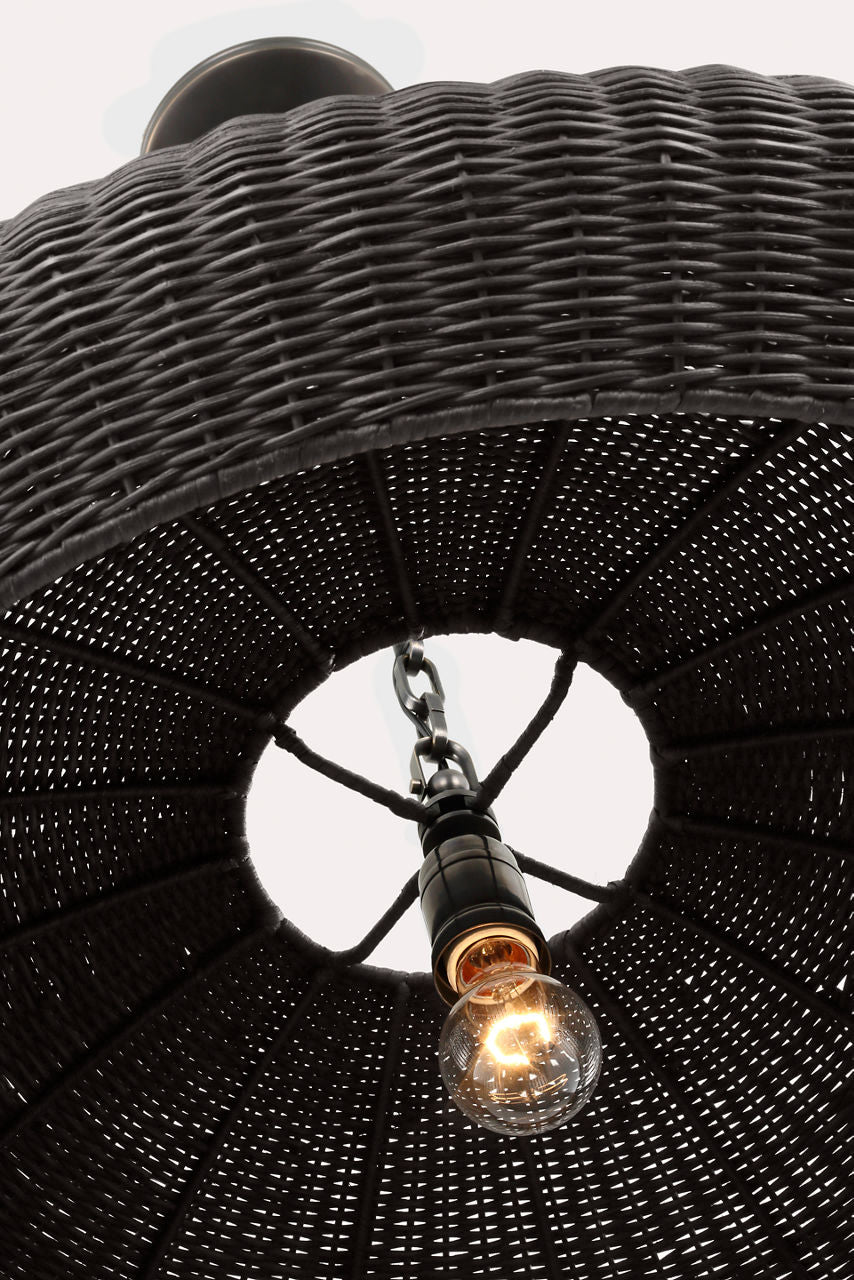 Kokomo 32" Wide Pendant | Bronze | Charcoal Wicker Shade