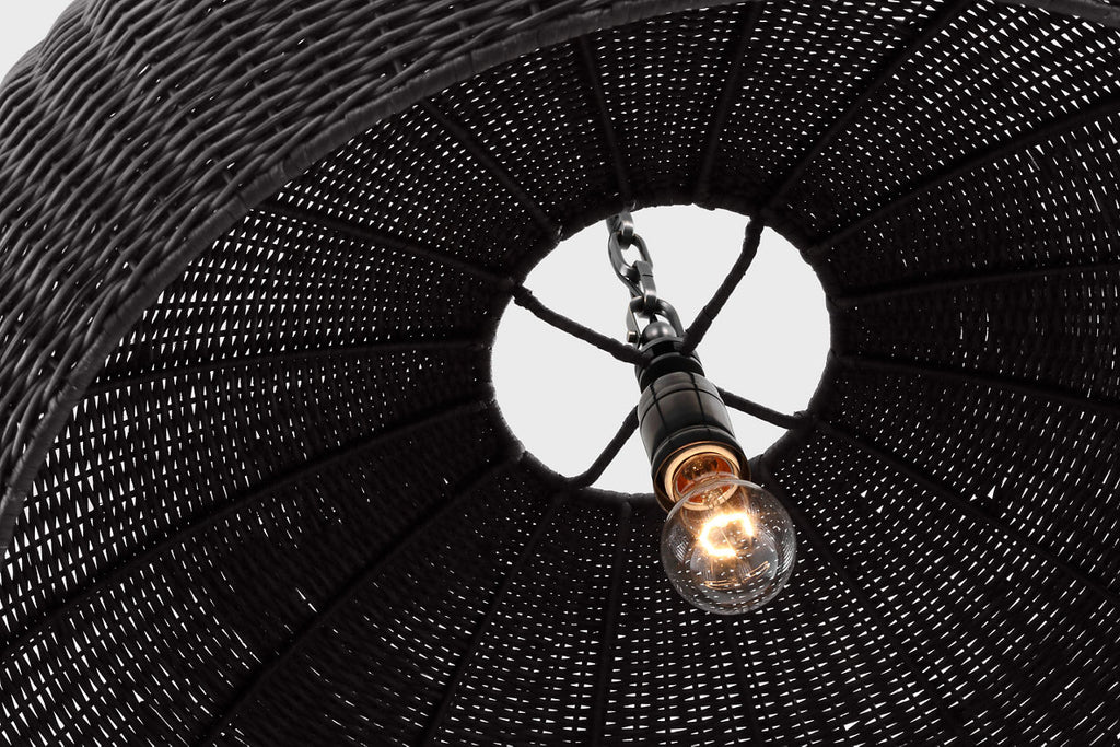 Kokomo 32" Wide Pendant | Bronze | Charcoal Wicker Shade