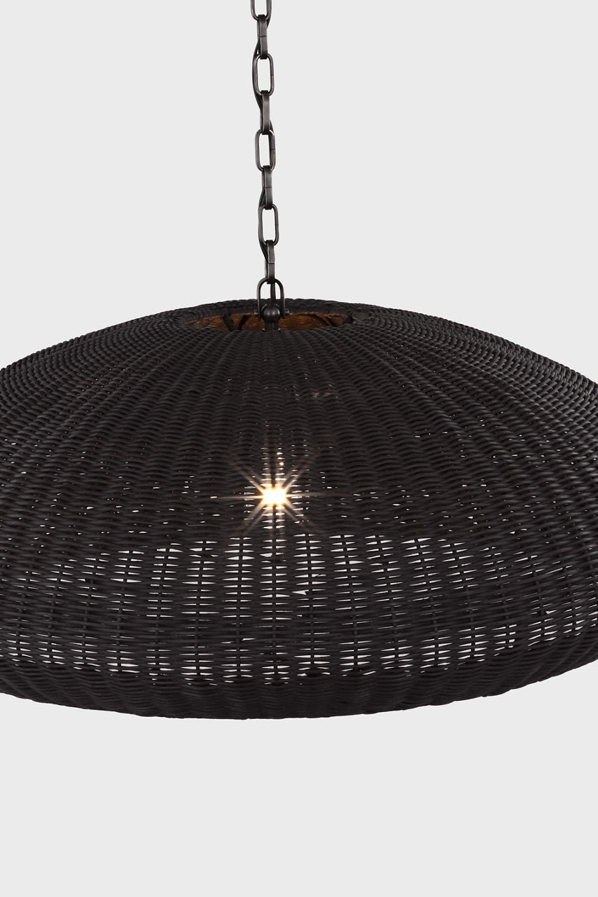 Kokomo 32" Wide Pendant | Bronze | Charcoal Wicker Shade