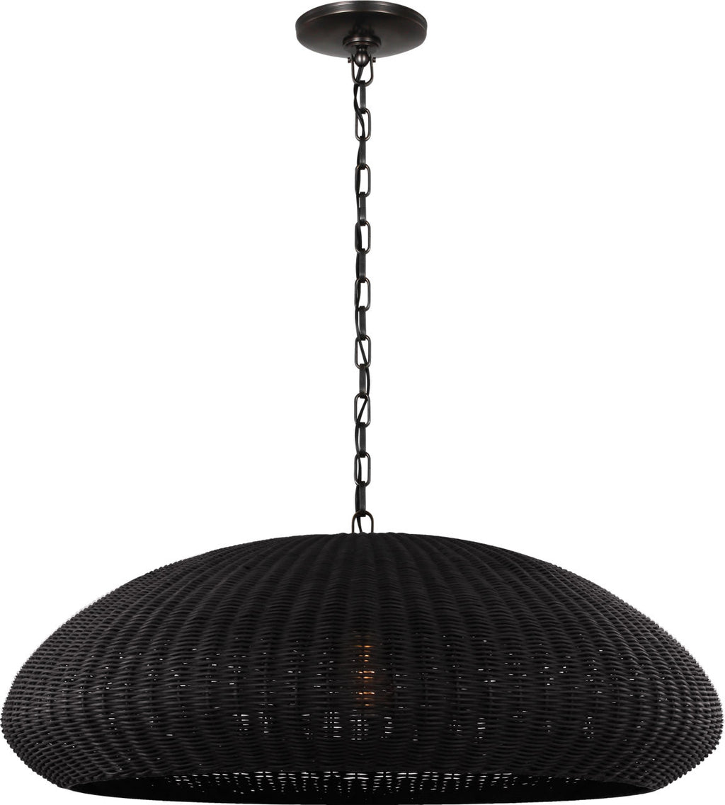Kokomo 32" Wide Pendant | Bronze | Charcoal Wicker Shade