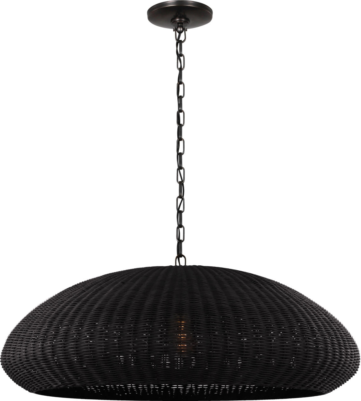 Kokomo 32" Wide Pendant | Bronze | Charcoal Wicker Shade