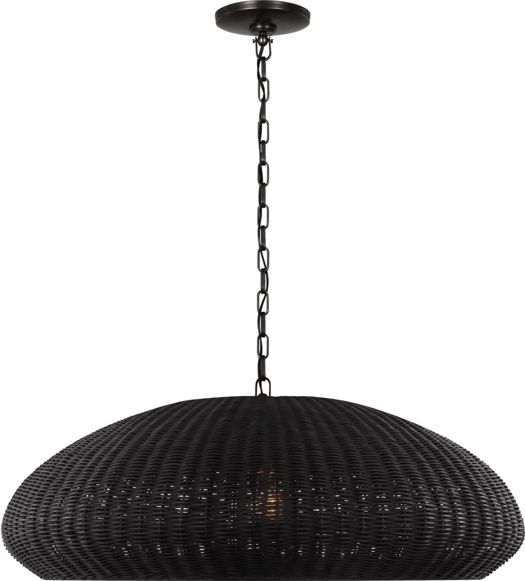 Kokomo 32" Wide Pendant | Bronze | Charcoal Wicker Shade