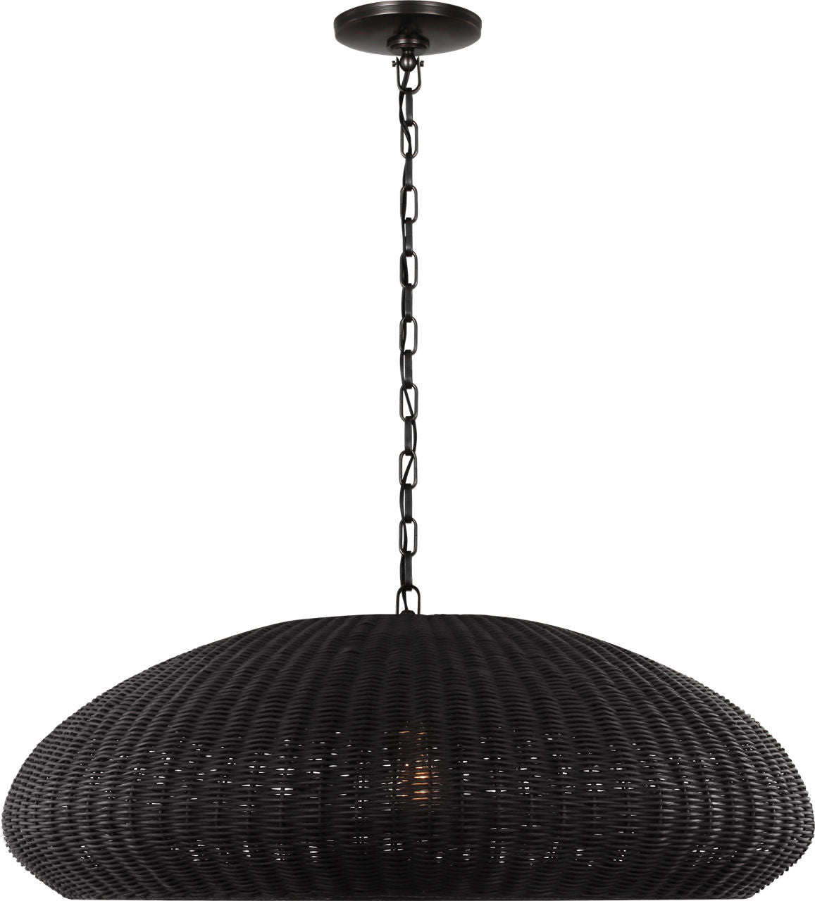 Kokomo 32" Wide Pendant | Bronze | Charcoal Wicker Shade