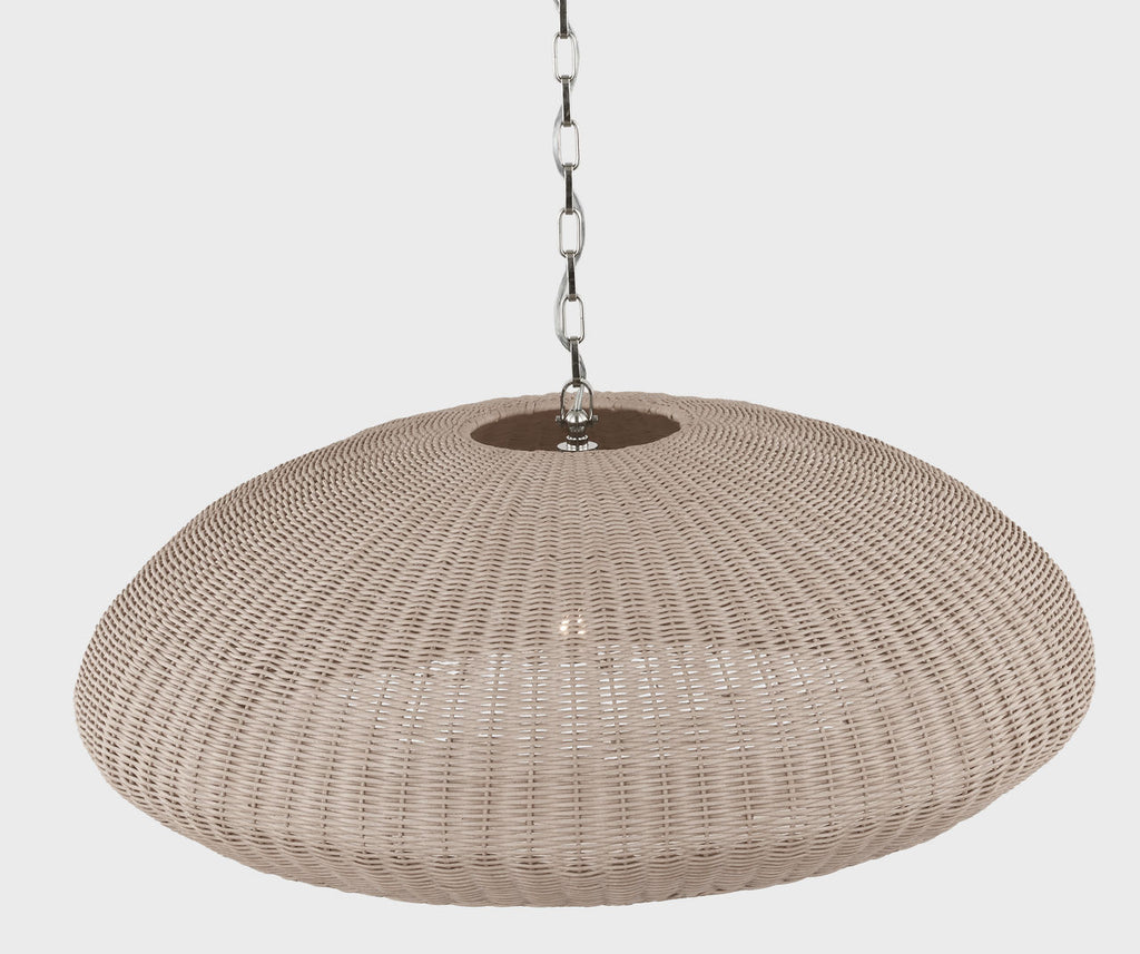 Kokomo 32" Wide Pendant | Polished Nickel | Ash Wicker Shade
