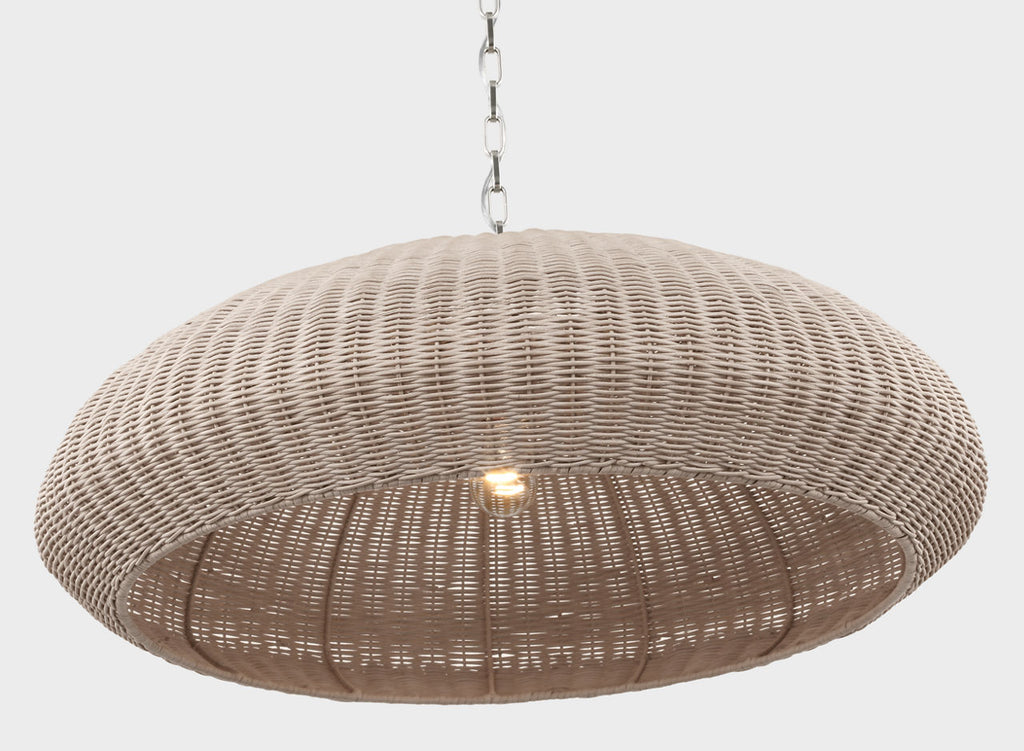 Kokomo 32" Wide Pendant | Polished Nickel | Ash Wicker Shade