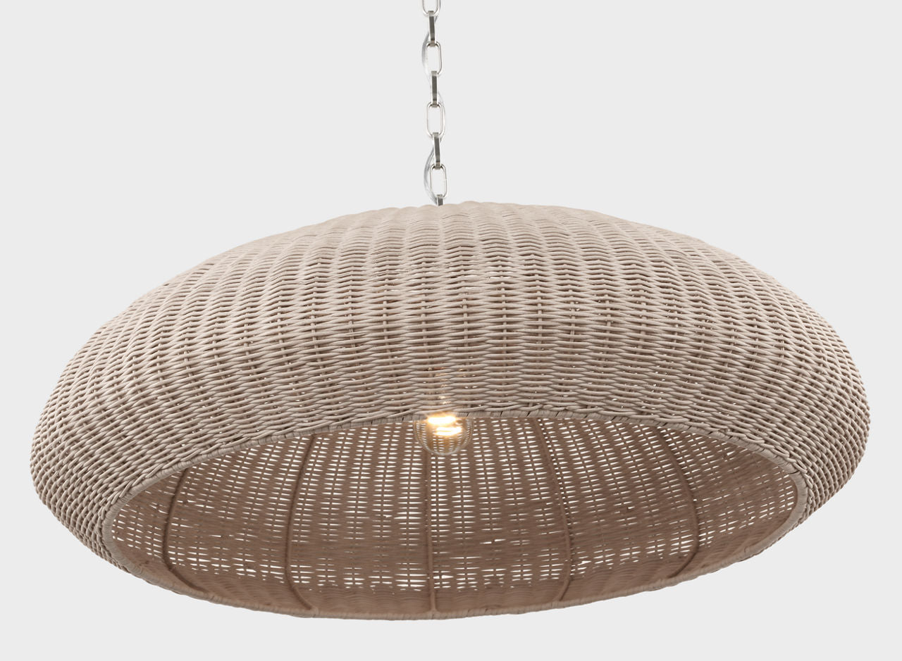 Kokomo 32" Wide Pendant | Polished Nickel | Ash Wicker Shade