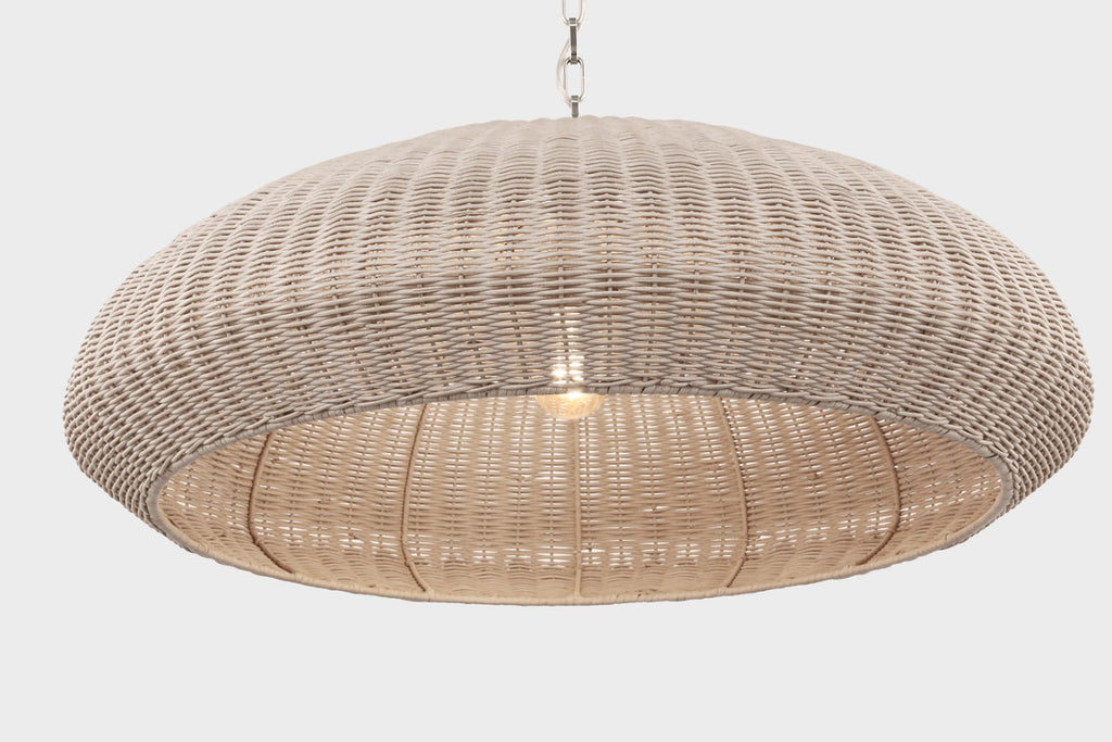 Kokomo 32" Wide Pendant | Polished Nickel | Ash Wicker Shade