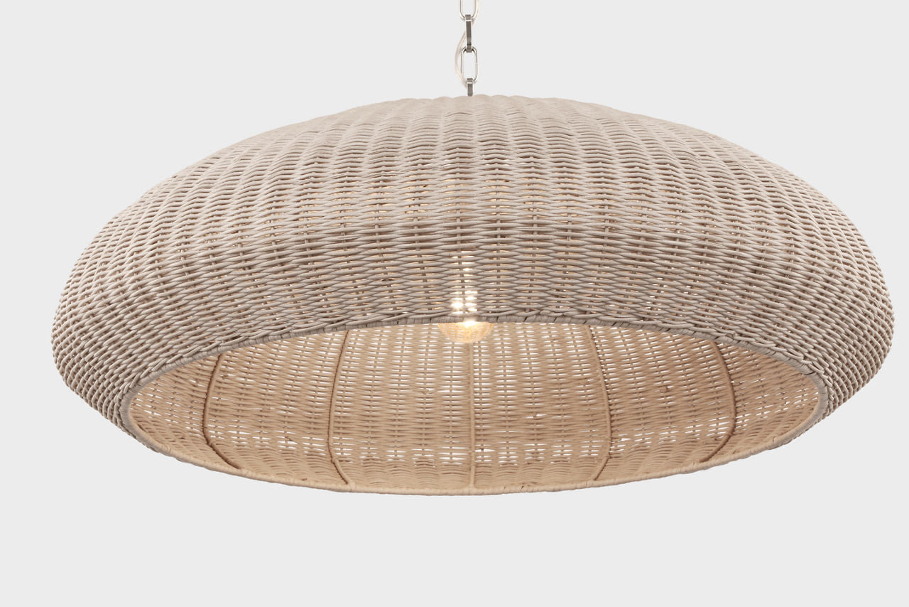 Kokomo 32" Wide Pendant | Polished Nickel | Ash Wicker Shade