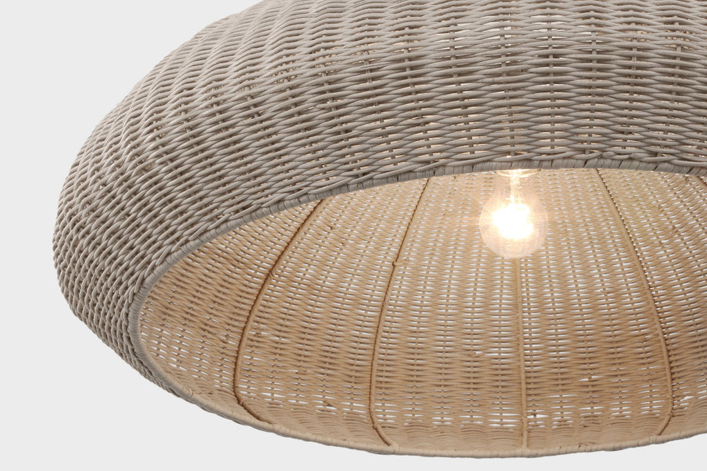 Kokomo 32" Wide Pendant | Polished Nickel | Ash Wicker Shade