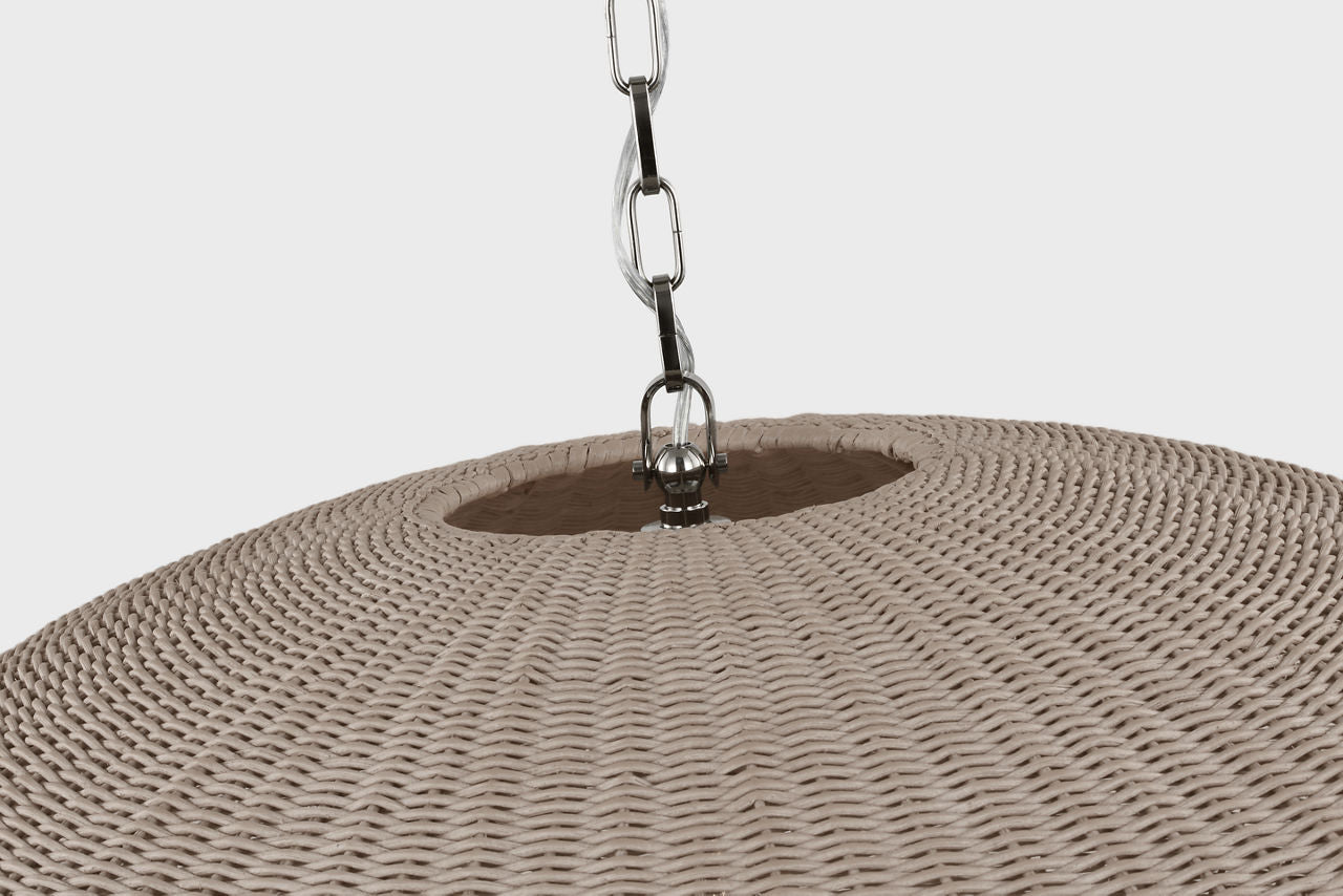 Kokomo 32" Wide Pendant | Polished Nickel | Ash Wicker Shade
