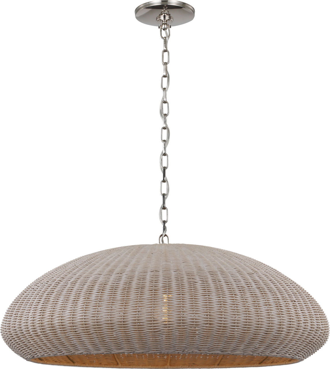 Kokomo 32" Wide Pendant | Polished Nickel | Ash Wicker Shade