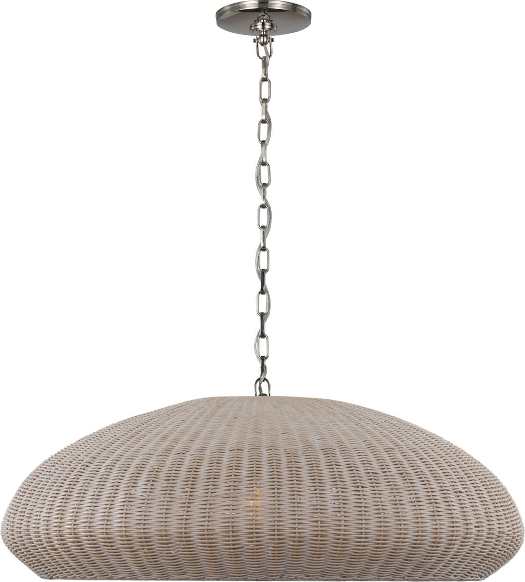 Kokomo 32" Wide Pendant | Polished Nickel | Ash Wicker Shade