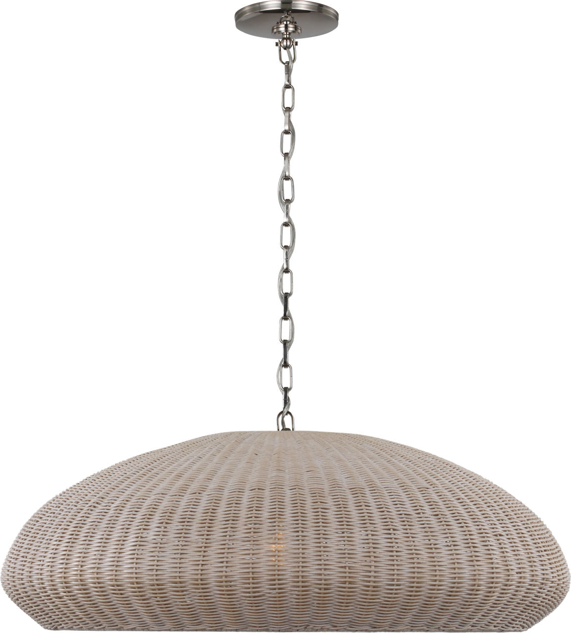Kokomo 32" Wide Pendant | Polished Nickel | Ash Wicker Shade