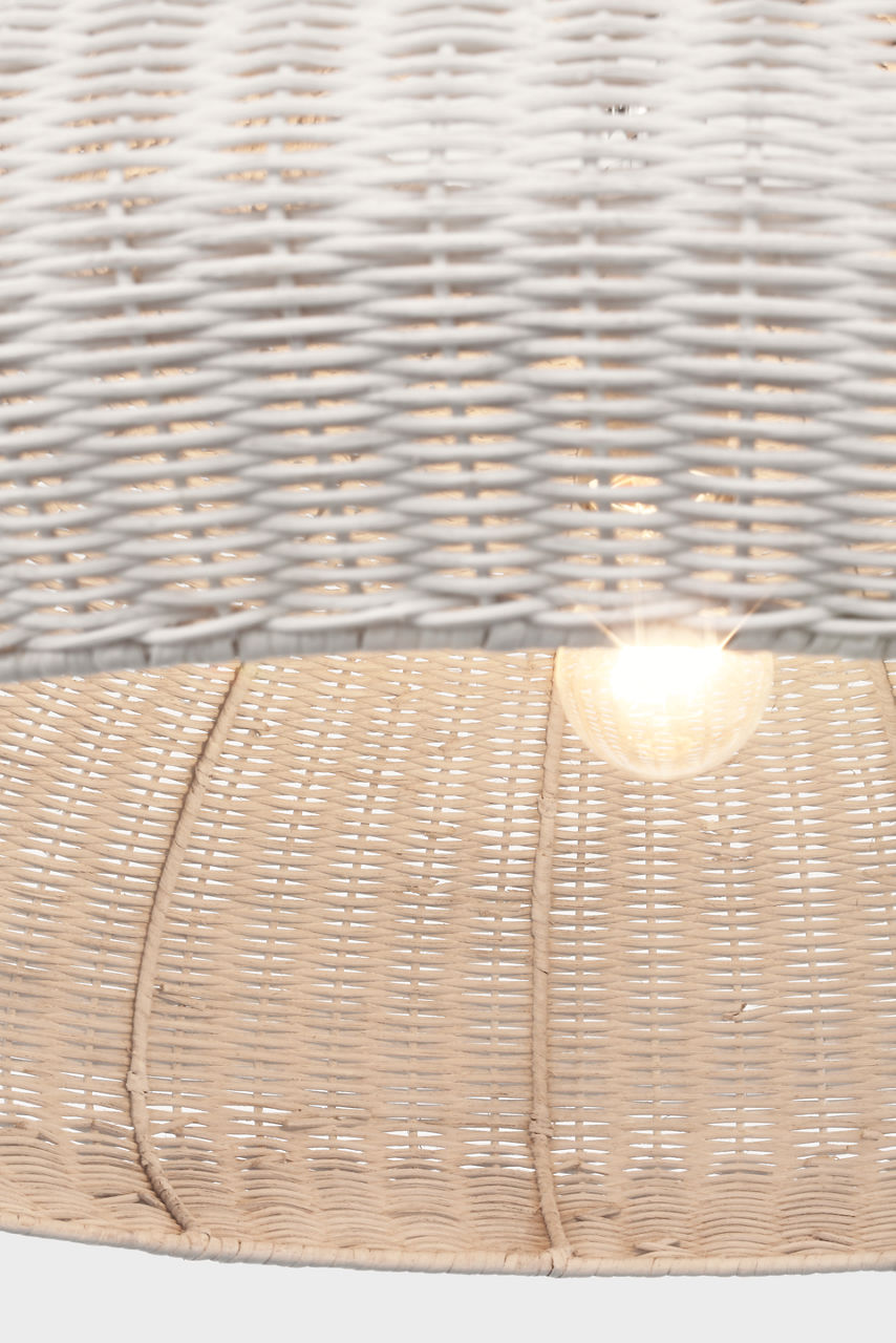 Kokomo 32" Wide Pendant | Polished Nickel | Chalk Wicker Shade