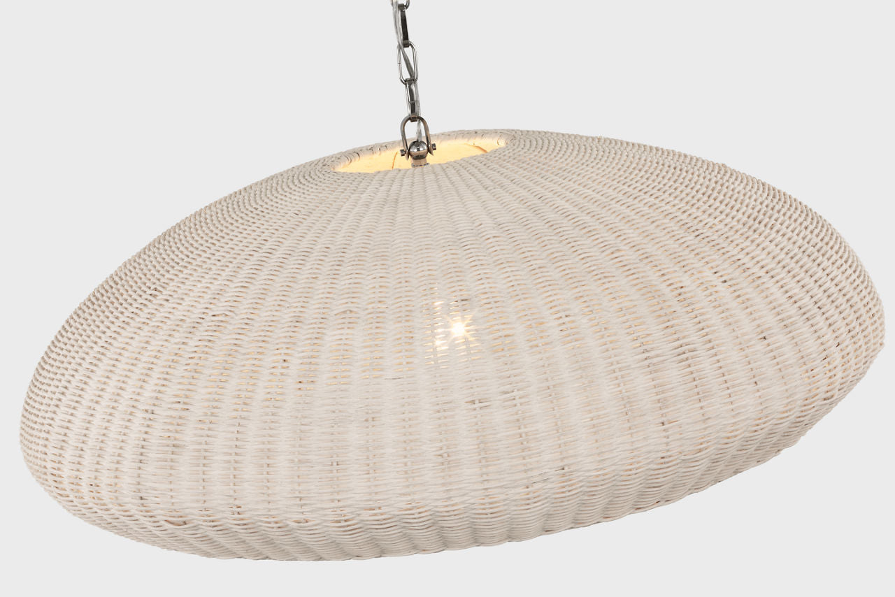 Kokomo 32" Wide Pendant | Polished Nickel | Chalk Wicker Shade