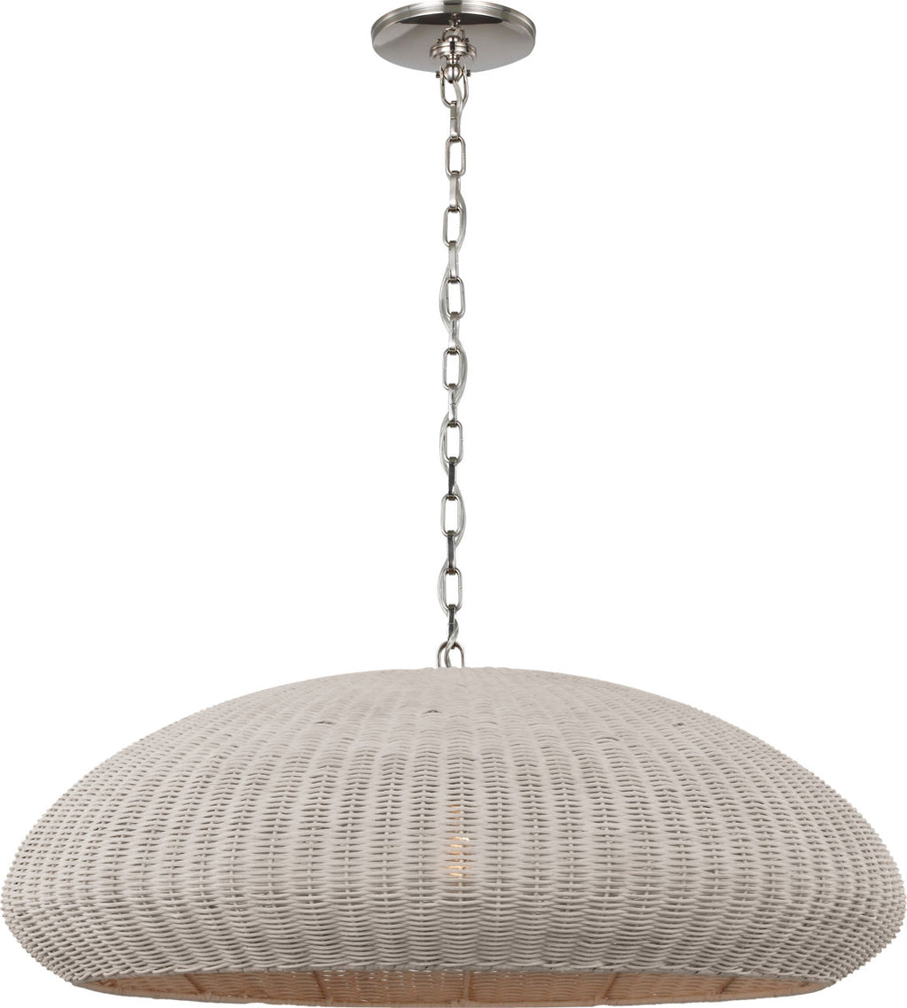 Kokomo 32" Wide Pendant | Polished Nickel | Chalk Wicker Shade
