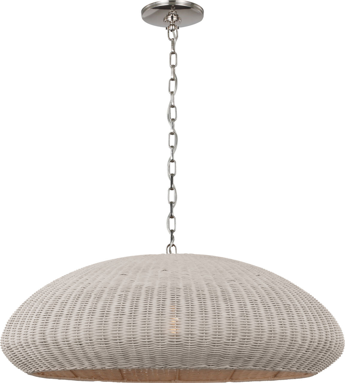 Kokomo 32" Wide Pendant | Polished Nickel | Chalk Wicker Shade