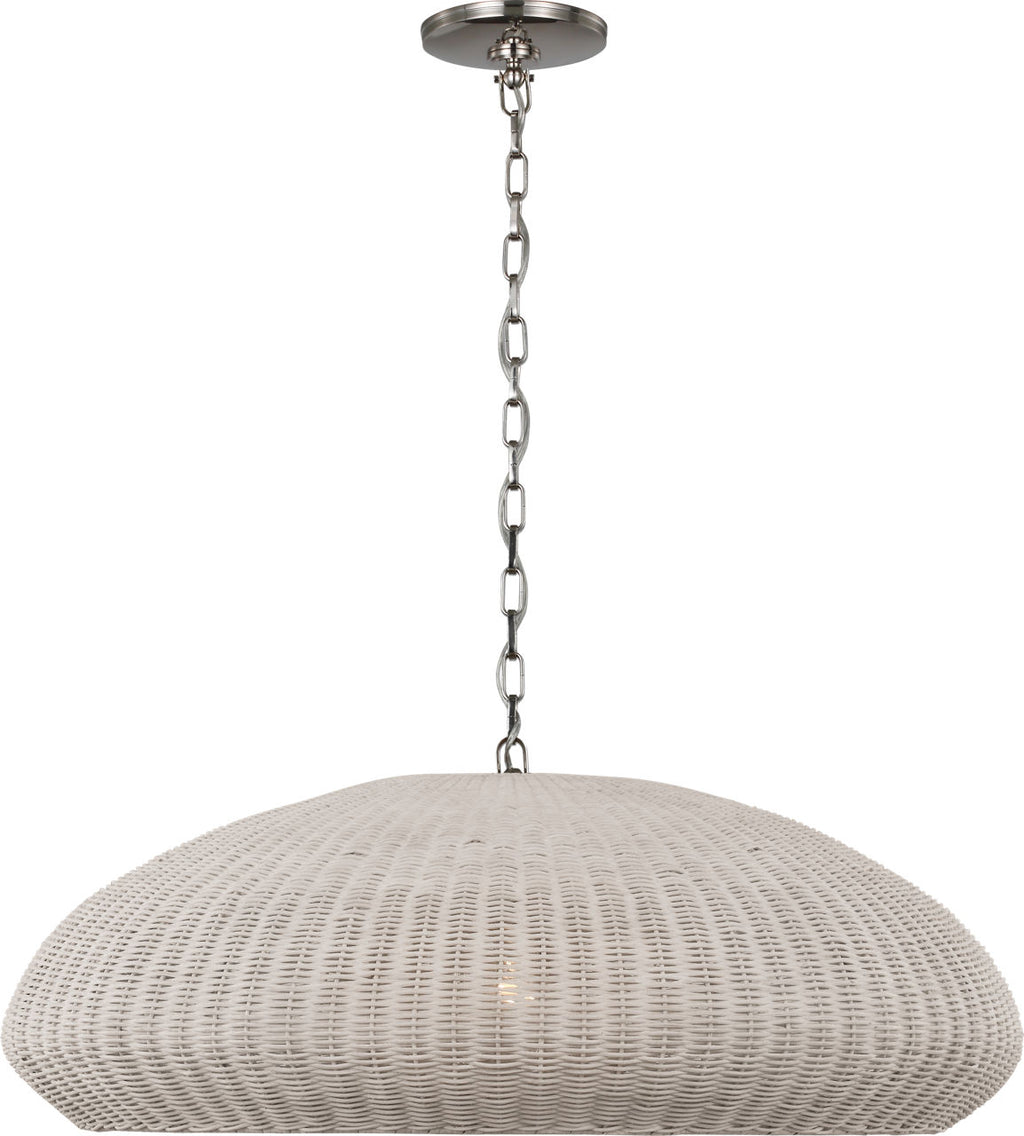 Kokomo 32" Wide Pendant | Polished Nickel | Chalk Wicker Shade